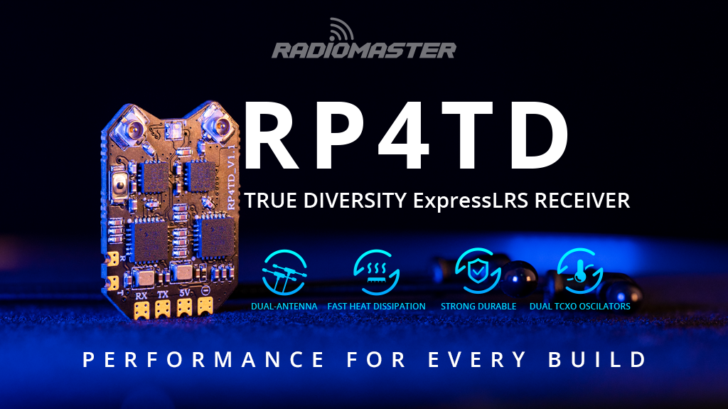 RadioMaster RP4TD ExpressLRS 2.4GHz True Diversity Alıcı — FCC
