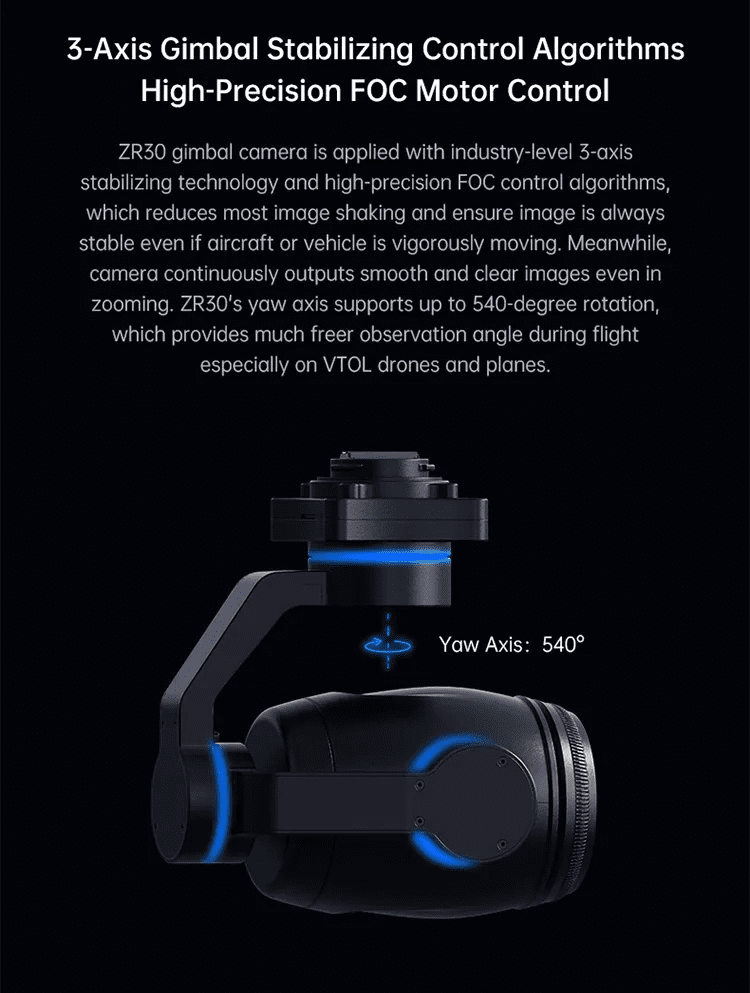 SIYI ZR30 4K 180X Hibrit Yakınlaştırmalı Gimbal Kamera