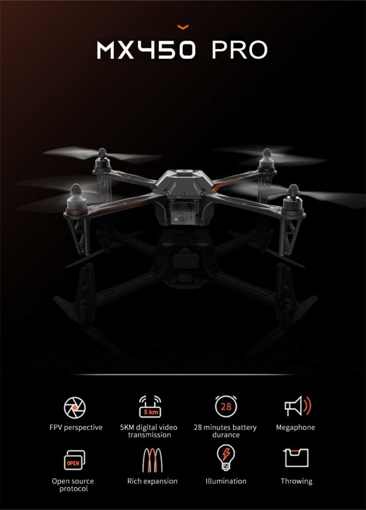 SKYDROID MX450 Pro Quadcopter — MX450 Pro Profesyonel Set-3 Pil