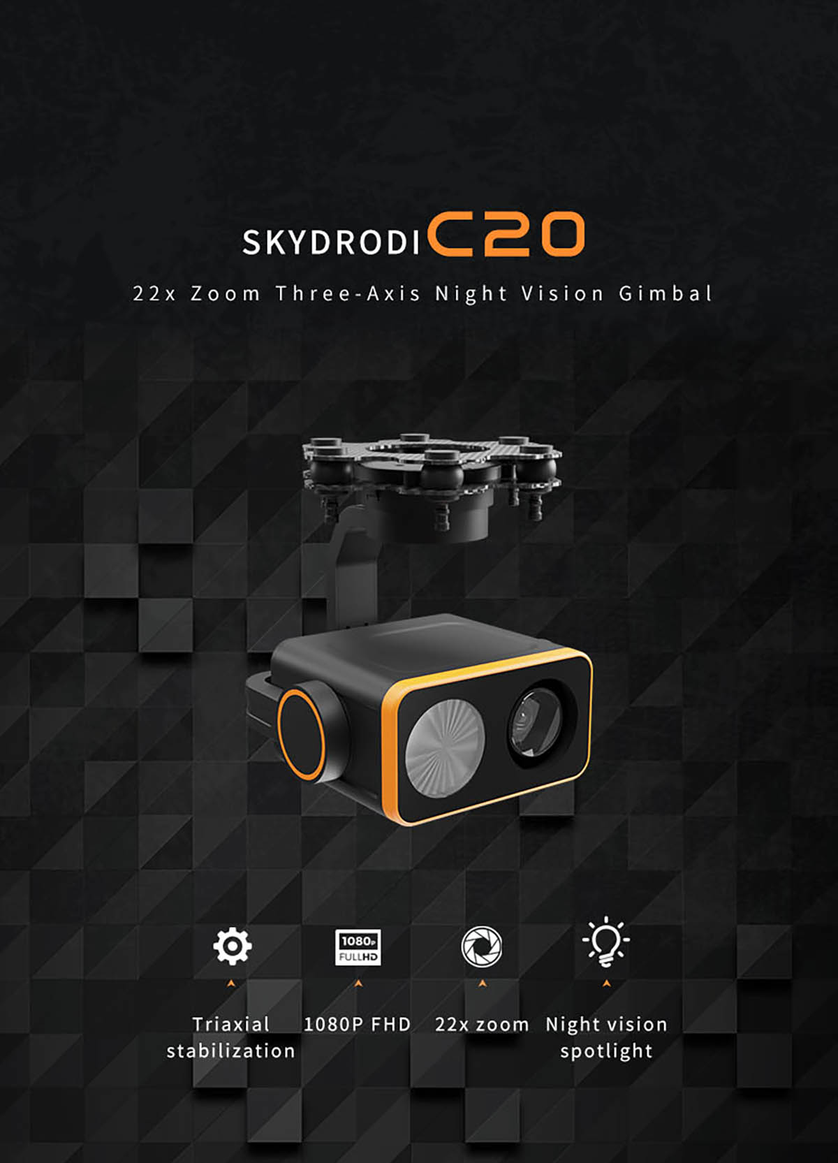 SKYDROID C20 Üç Eksenli Gece Görüş Gimbal Kamera