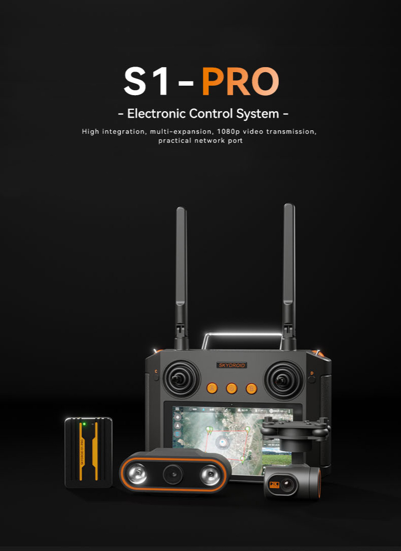 SKYDROID S1 Pro İHA Elektronik Kontrol Sistemi — Standart GPS / 3 in 1 Kamera (Network Interface Version)