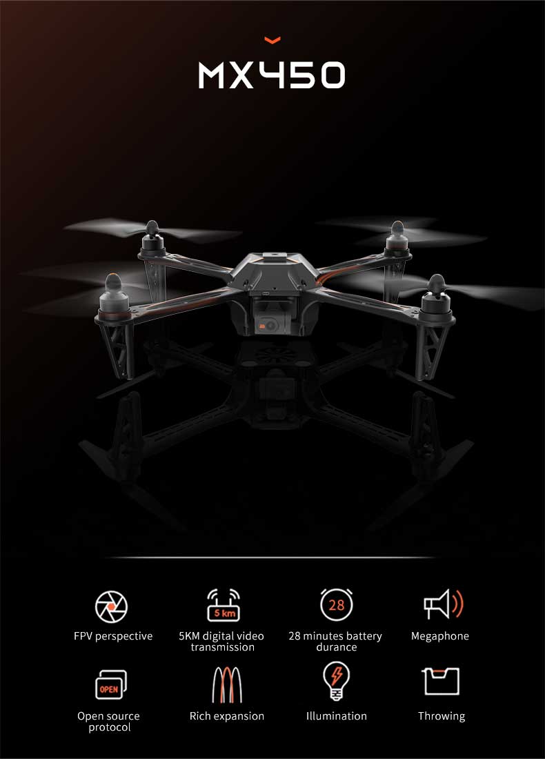 SKYDROID MX450 Quadcopter — MX450 Profesyonel Set-1 Pil