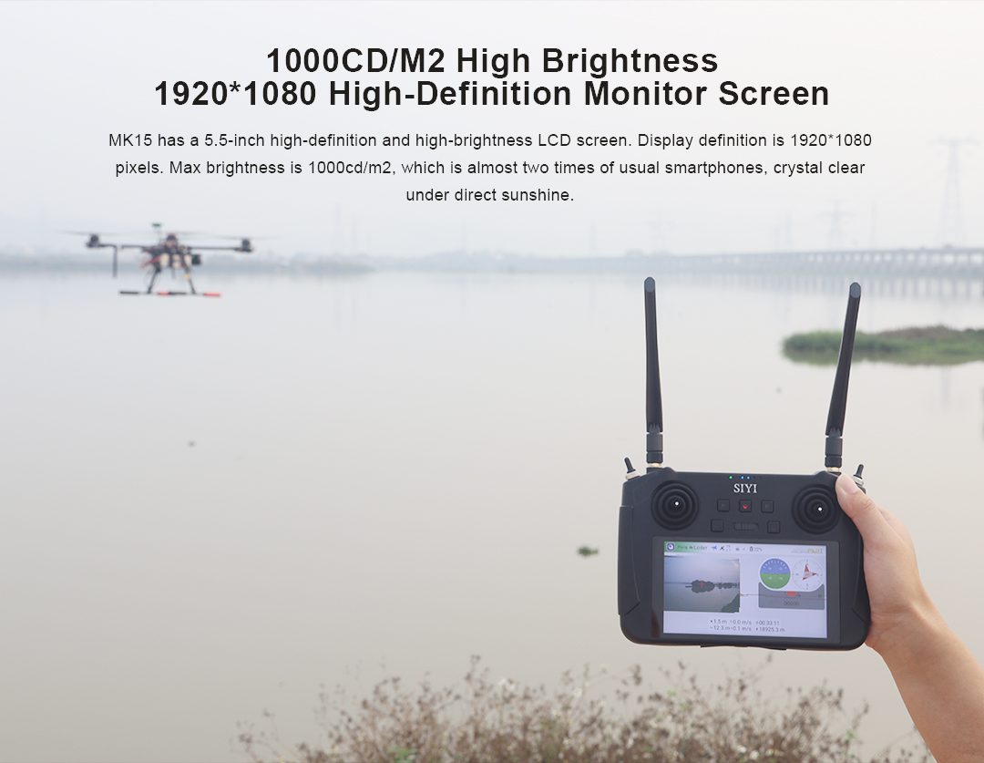 SIYI MK15 Mini HD Akıllı El Kumandası — Tarımsal + A2 MINI
