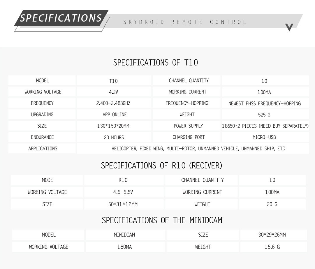 Skydroid T10 Long Range Radio System with Telemetry and FPV