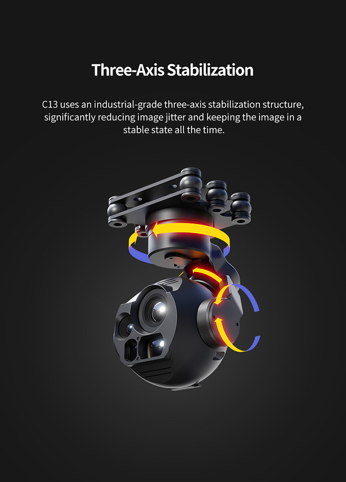 SKYDROID C13 Üç Sensörlü Gimbal Kamera
