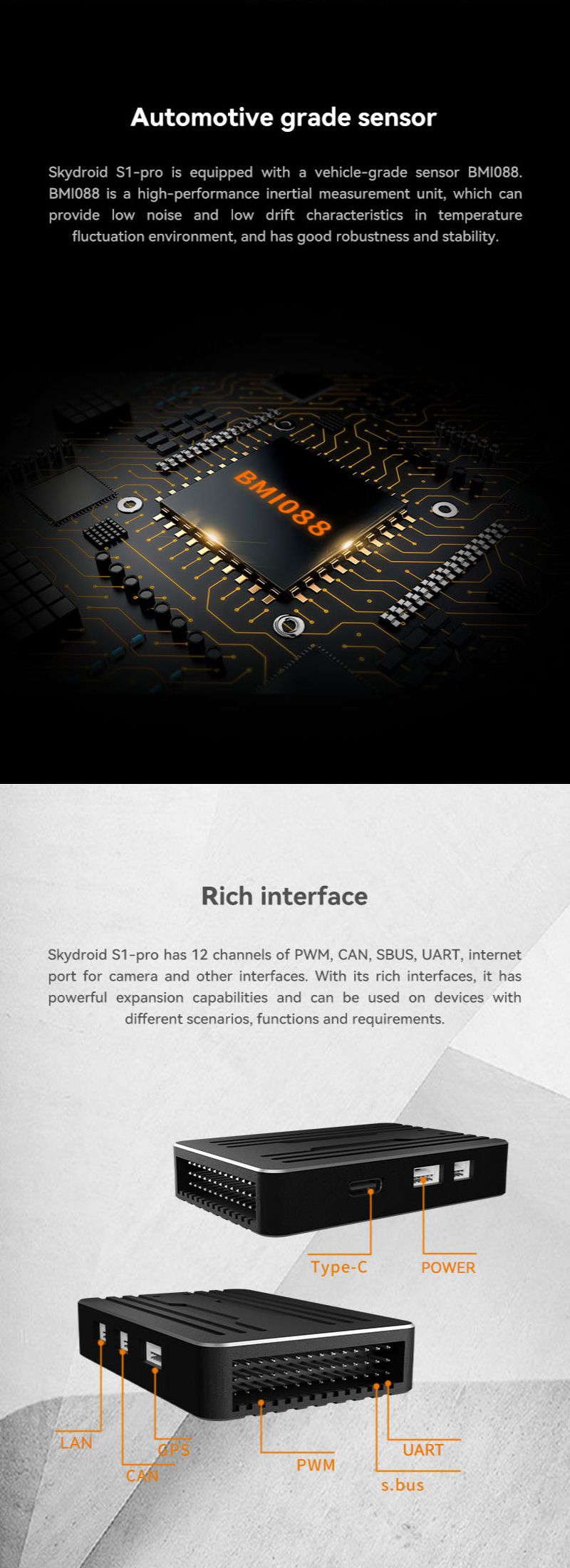 SKYDROID S1 Pro İHA Elektronik Kontrol Sistemi — Standart GPS / 3 in 1 Kamera (Network Interface Version)