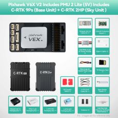 CUAV Pixhawk V6X V2 Uçuş Kontrolcüsü ve Aksesuar Setleri — Pixhawk V6X V2 Kontrolcü + C-RTK 9 Ps(Gezici Birim, Baz Birimi, Standlı Set)