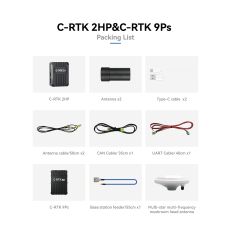 CUAV C-RTK 2HP Çift Antenli GNSS Modülü — RTK 2HP + RTK 9Ps Base