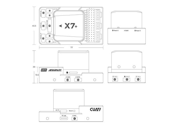 CUAV Dual RTK for Yaw Package | X7+ Controller C-RTK 9Ps