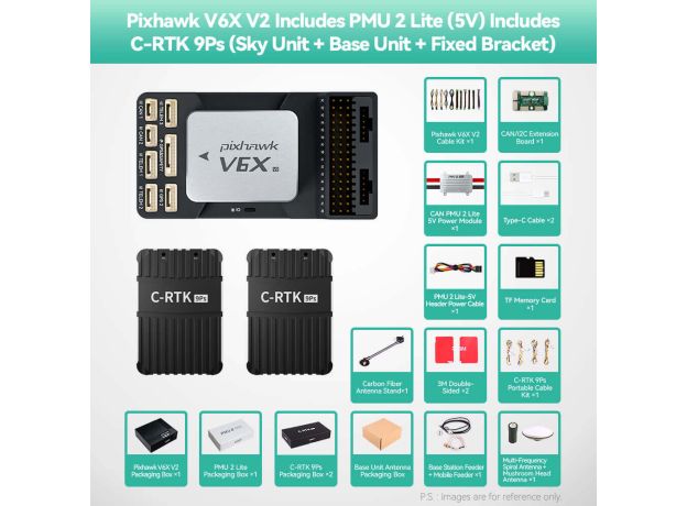 CUAV Pixhawk V6X V2 Controller Accessories Kits — Pixhawk V6X V2 Controller with CAN PMU Lite Power Module