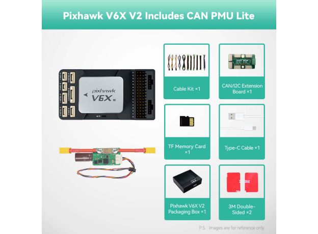 CUAV Pixhawk V6X V2 Controller Accessories Kits — Pixhawk V6X V2 Controller with CAN PMU Lite Power Module