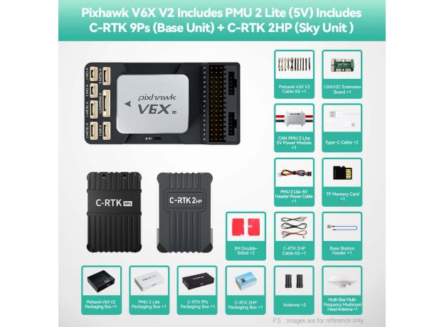 CUAV Pixhawk V6X V2 Uçuş Kontrolcüsü ve Aksesuar Setleri — Pixhawk V6X V2 Kontrolcü + NEO 4 SE GNSS Modülü