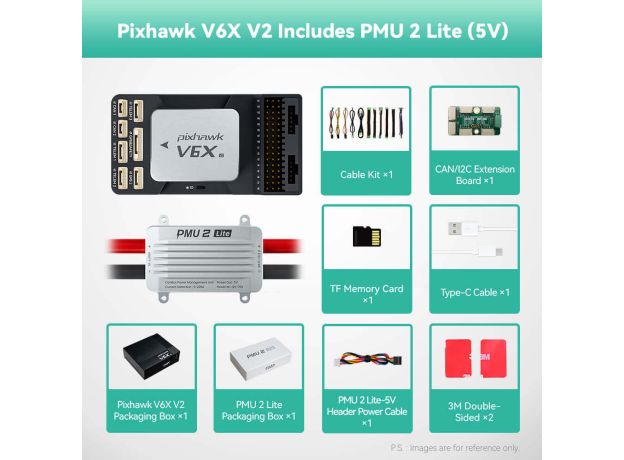 CUAV Pixhawk V6X V2 Uçuş Kontrolcüsü ve Aksesuar Setleri — Pixhawk V6X V2 Kontrolcü + NEO 4 Nano GNSS Modülü