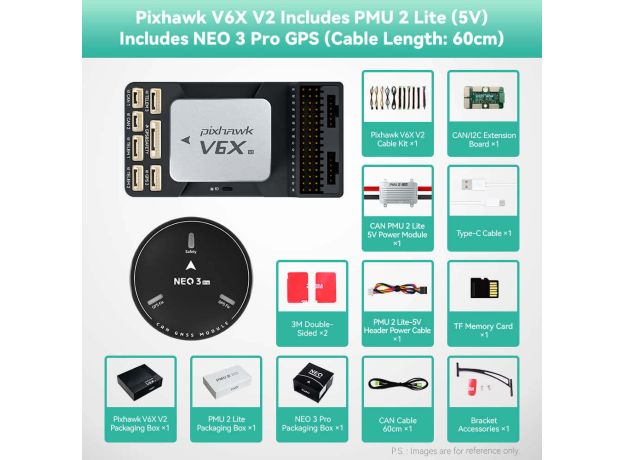 CUAV Pixhawk V6X V2 Uçuş Kontrolcüsü ve Aksesuar Setleri — Pixhawk V6X V2 Kontrolcü + C-RTK 9 Ps(Baz Birimi) & C-RTK 2HP(Gezici Birim)