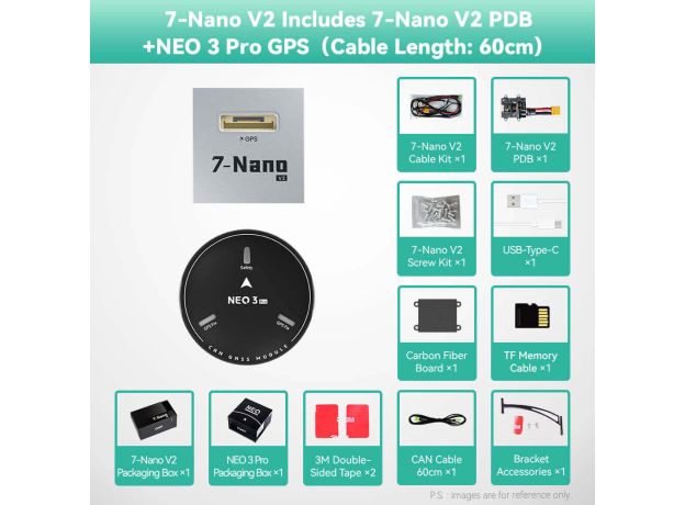 CUAV 7-Nano V2 Uçuş Kontrolcüsü ve Aksesuar Setleri — 7-Nano V2 Kontrolcü + C-RTK 9 Ps(Baz Birimi) & C-RTK 2HP(Gezici Birim)