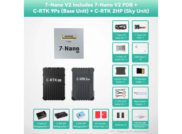 CUAV 7-Nano V2 Uçuş Kontrolcüsü ve Aksesuar Setleri — 7-Nano V2 Kontrolcü + NEO 4 SE GNSS Modülü