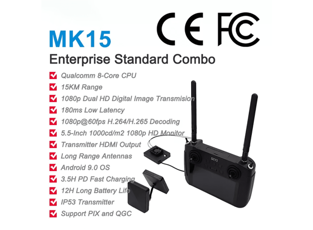 SIYI MK15 Mini HD Akıllı El Kumandası — Enterprise Standart Set
