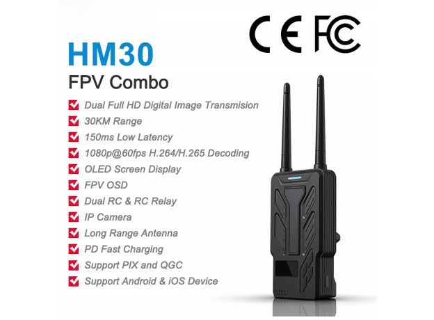 SIYI HM30 HD Dijital Görüntü Aktarım Sistemi — HM30 FPV Seti