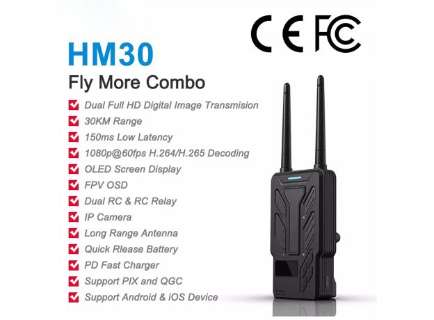 SIYI HM30 HD Digital Video Transmission System — HM30 FLY MORE COMBO