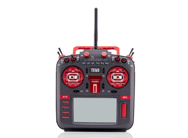 RadioMaster TX16S Mark II Max Radio Controller (M2) — 4-in-1 (LBT) / V4.0 Hall Gimbal / Carbon Fiber Red