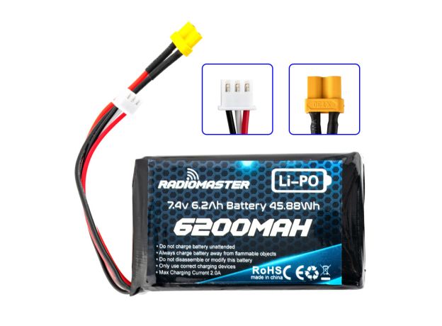 RadioMaster 2S 7.4V 6200mAh Lipo Battery