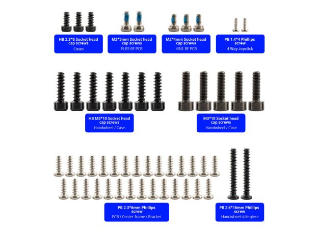 RadioMaster MT12 Surface Radio General Screw Set