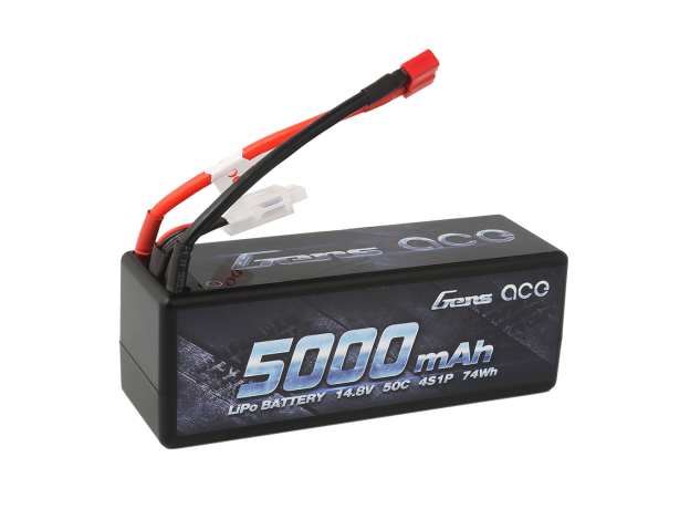 Gens ace 5000mAh 4s 50C 14.8V Sert Kasalı LiPo Batarya 14# ile Deans Konnektör