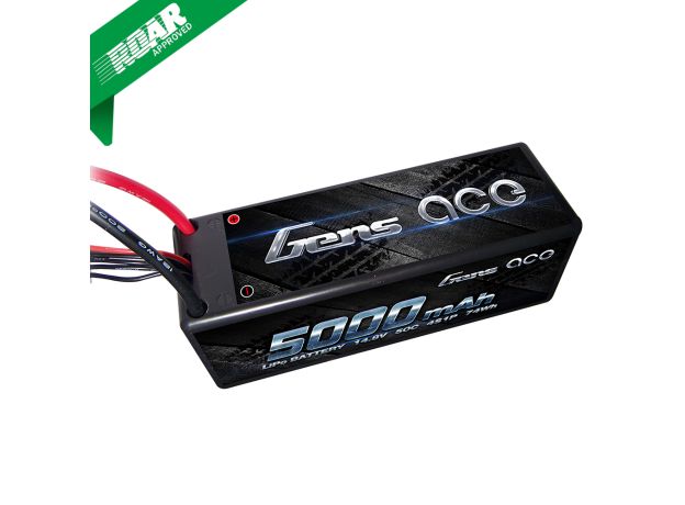 Gens ace 5000mAh 4s 50C 14.8V Sert Kasalı LiPo Batarya 14# ile Deans Konnektör