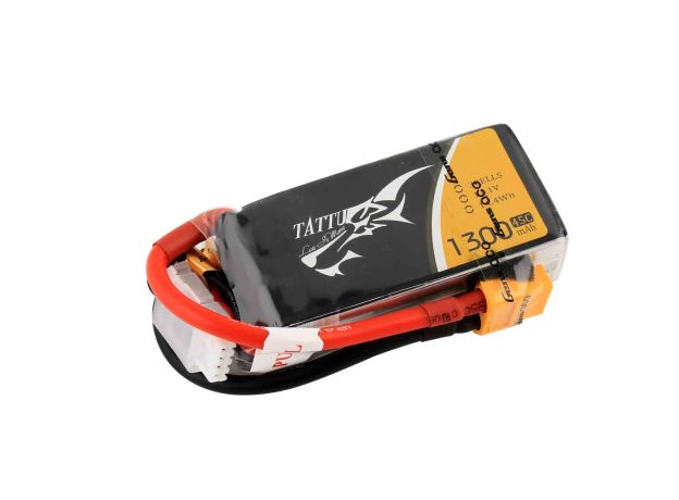 Tattu 1300mAh 3S 45C 11.1V LiPo Batarya | XT60 Konnektör | FPV Classic