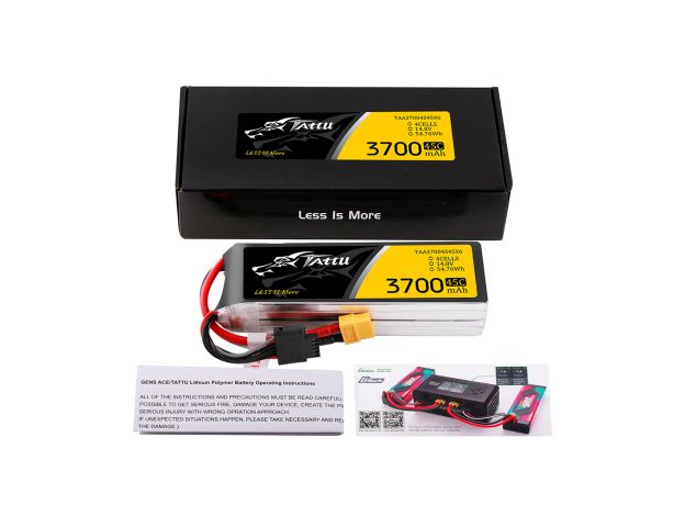 Tattu 3700mAh 4S 45C 14.8V LiPo Batarya | XT60 Konnektör | UAV Classic