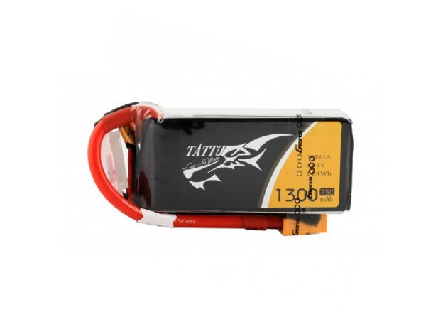 Tattu 1300mAh 3S 75C 11.1V LiPo Batarya | XT60 Konnektör | FPV Classic