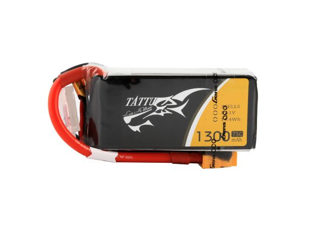 Tattu 1300mAh 3S 75C 11.1V LiPo Batarya | XT60 Konnektör | FPV Classic