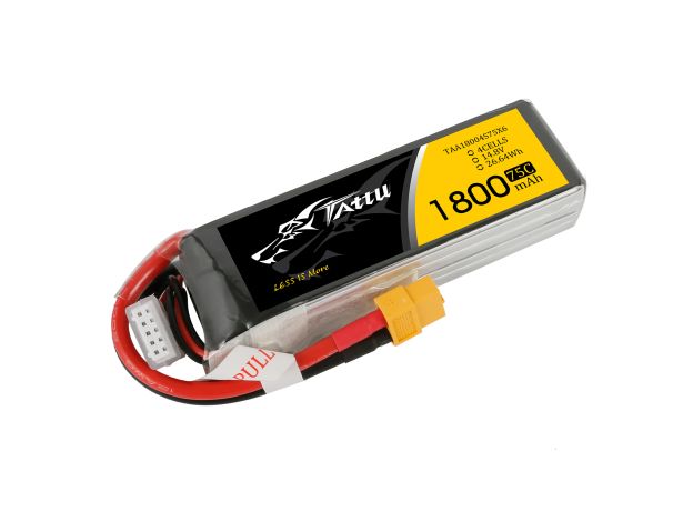 Tattu 1800mAh 4S 75C 14.8V LiPo Batarya | XT60 Konnektör | FPV Classic