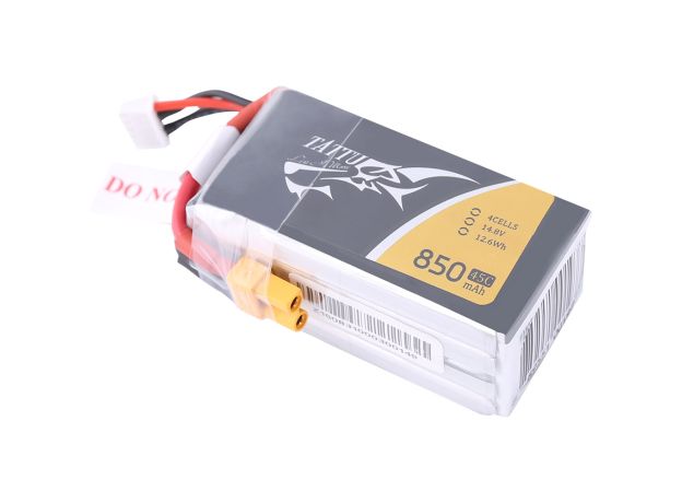 Tattu 850mAh 4S 45C 14.8V LiPo Batarya | XT30 Konnektör | FPV Classic