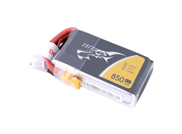 Tattu 850mAh 3S 45C 11.1V LiPo Batarya | XT30 Konnektör | FPV Classic