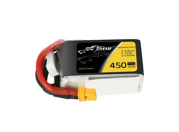 Tattu 450mAh 4S 75C 14.8V LiPo Batarya | XT30 Konnektör | FPV Classic