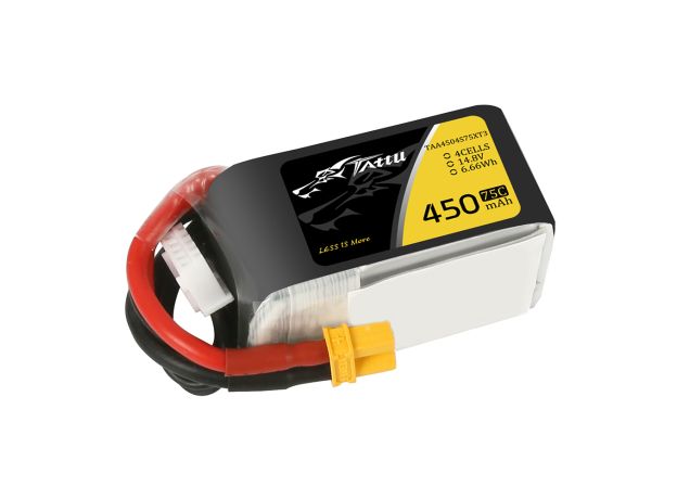 Tattu 450mAh 4S 75C 14.8V LiPo Batarya | XT30 Konnektör | FPV Classic