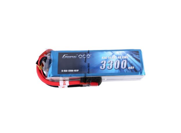 Gens ace 3300mAh 4S 45C 14.8V LiPo Batarya | Deans Konnektör | Air Classic (Non-G-Tech)