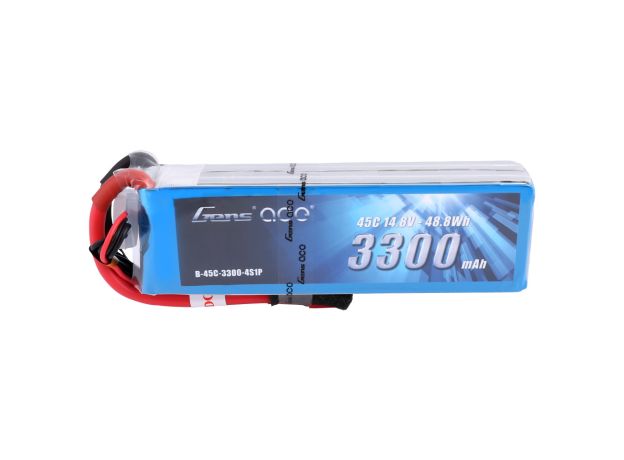 Gens ace 3300mAh 4S 45C 14.8V LiPo Batarya | Deans Konnektör | Air Classic (Non-G-Tech)