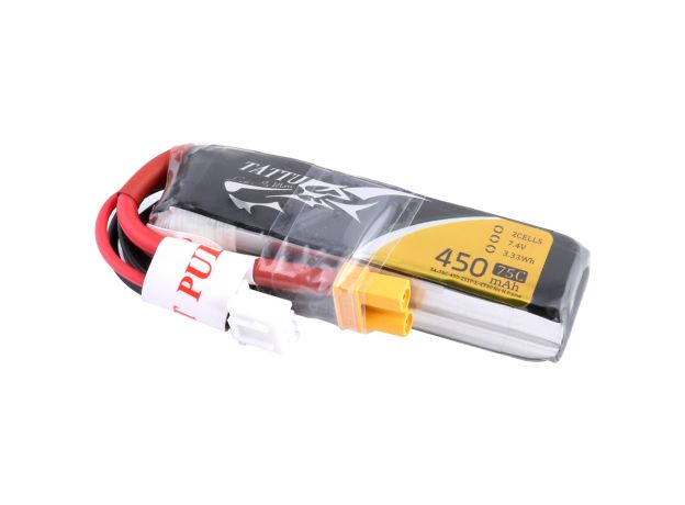 Tattu 450mAh 2S 75C 7.4V Long LiPo Batarya | XT30 Konnektör | FPV Classic