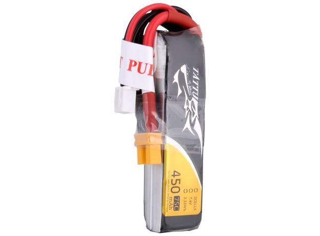 Tattu 450mAh 2S 75C 7.4V Long LiPo Batarya | XT30 Konnektör | FPV Classic