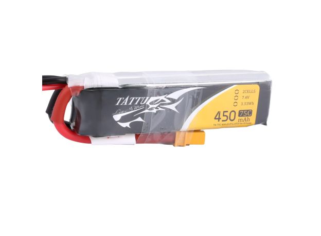 Tattu 450mAh 2S 75C 7.4V Long LiPo Batarya | XT30 Konnektör | FPV Classic