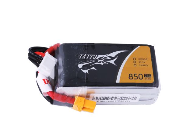 Tattu 850mAh 3S 75C 11.1V LiPo Batarya | XT60 Konnektör | FPV Classic