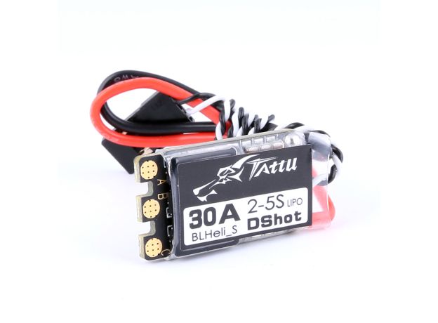 TATTU BLHeli_S 30 AMP ESC (2-5S, w/Dshot, BEC Yok) for FPV RC model (4pcs)