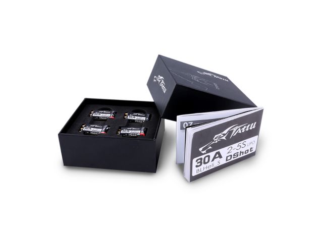 TATTU BLHeli_S 30 AMP ESC (2-5S, w/Dshot, BEC Yok) for FPV RC model (4pcs)