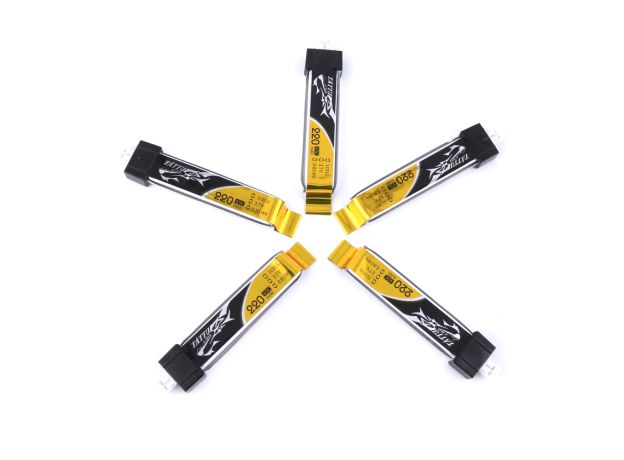 Tattu 220mAh 1S 45C 3.7V LiPo Batarya | JST-PHR 2.0 Konnektör | FPV Classic (5pcs)