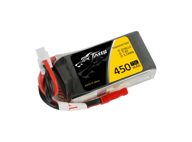 Tattu 450mAh 2S 75C 7.4V LiPo Batarya | JST-SYP Konnektör | FPV Classic