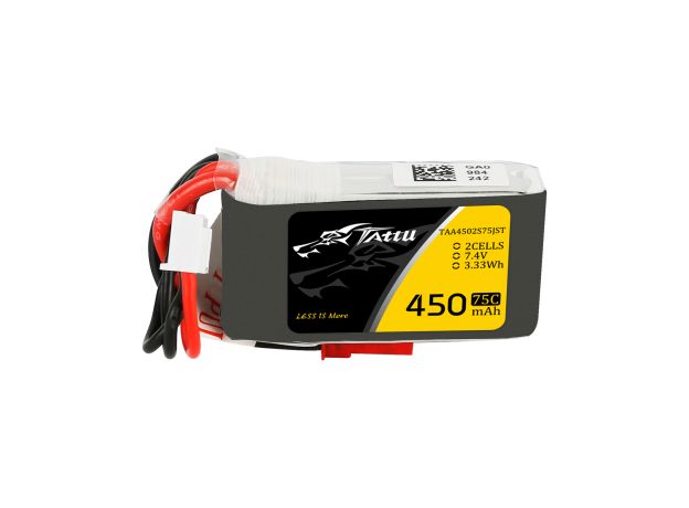 Tattu 450mAh 2S 75C 7.4V LiPo Batarya | JST-SYP Konnektör | FPV Classic