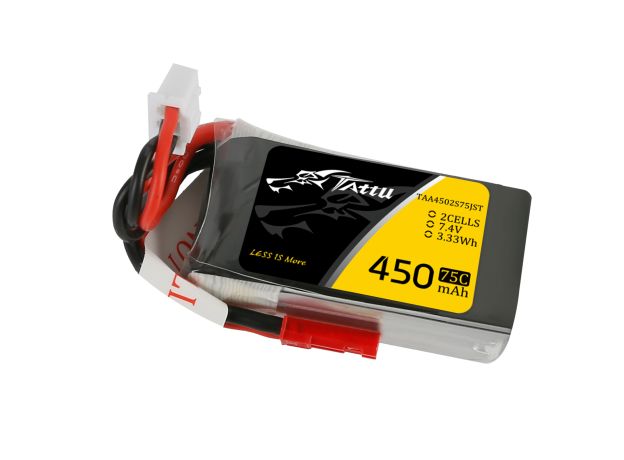 Tattu 450mAh 2S 75C 7.4V LiPo Batarya | JST-SYP Konnektör | FPV Classic