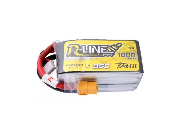 Tattu 1800mAh 4S 95C 14.8V LiPo Batarya | XT60 Konnektör | R-Line 1.0